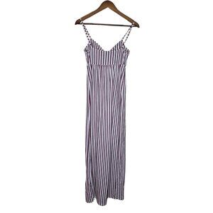 Asos Brown and White Striped Maxi Dress
